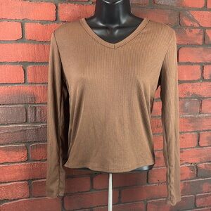 Olivia Rae Womens Small Brown Long Sleeve Top – Casual, Classic,‎ Everyday